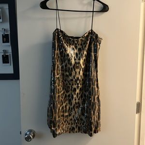 Cheetah print cocktail dress, small